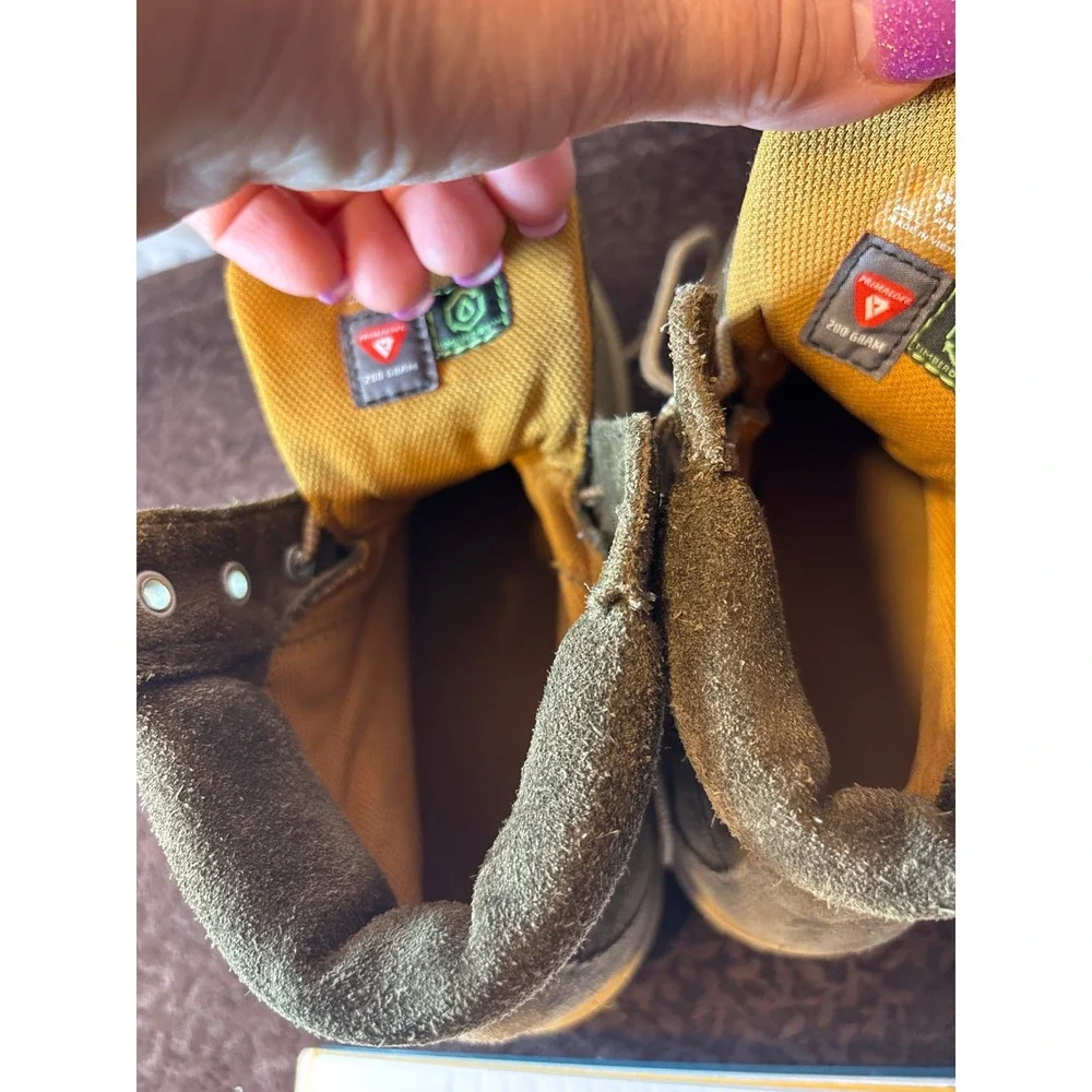 Timberland Kids 6 Inch Waterproof Insulated Suede Boots Olive Green A18LA Size 5